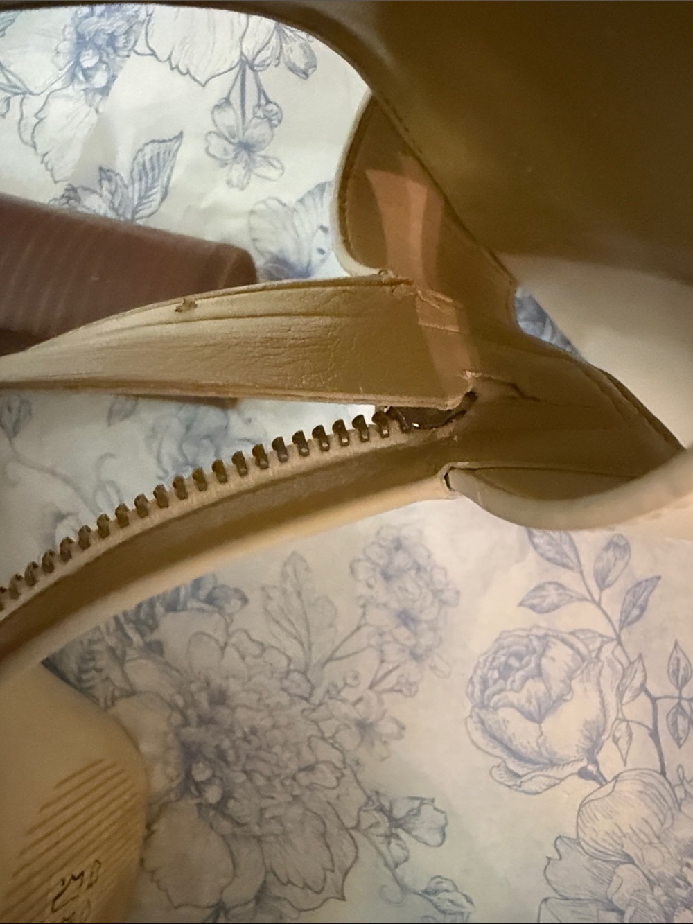 Michael Kors Blush Beige Open-Toe Zipper Heels - Picture 13 of 14